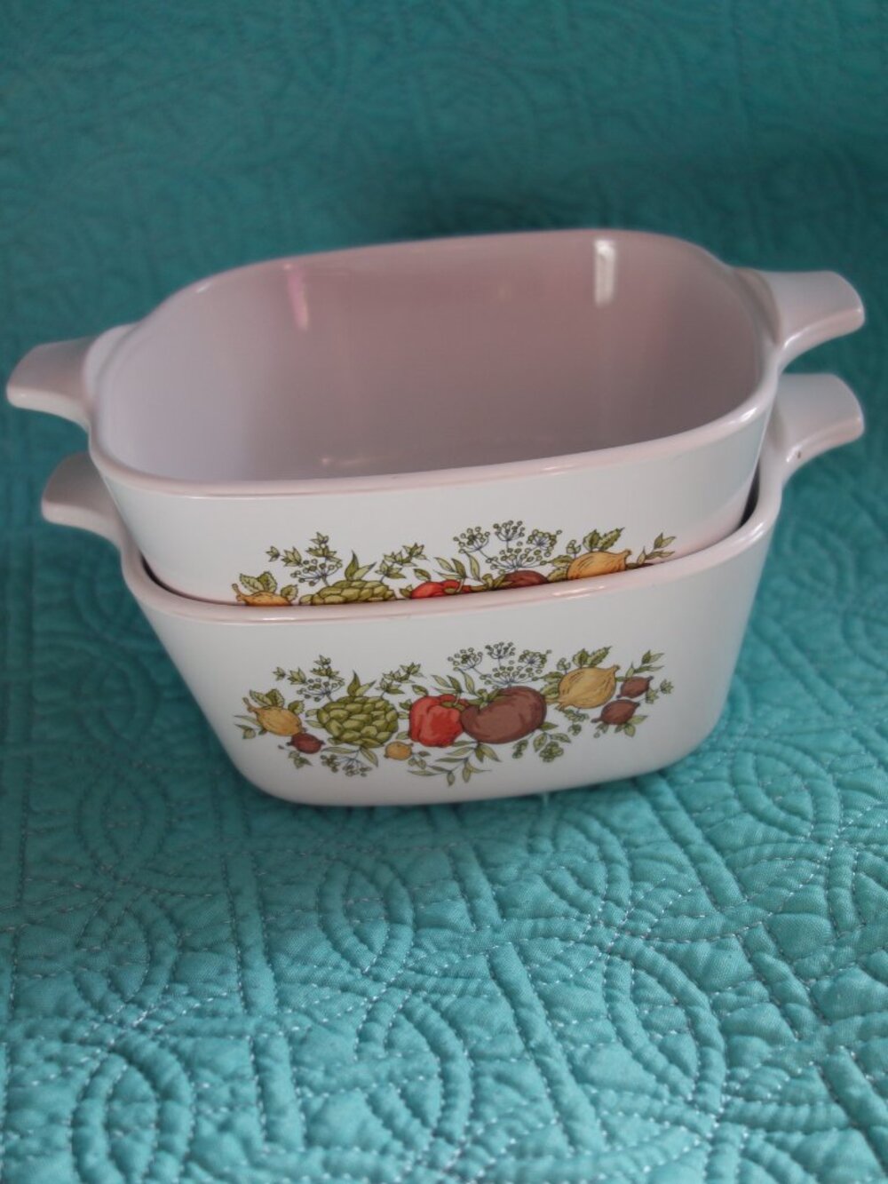 Pair of Corning Ware Spice Of Life Bakeware Square